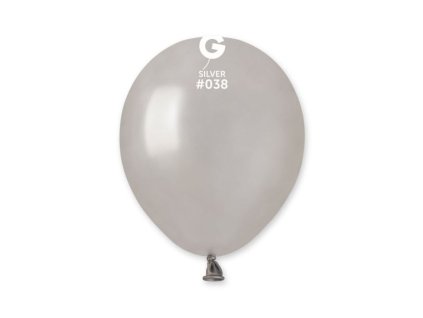 Balónek latexový MINI - 13 cm – Metalický stříbrný, 1 KS