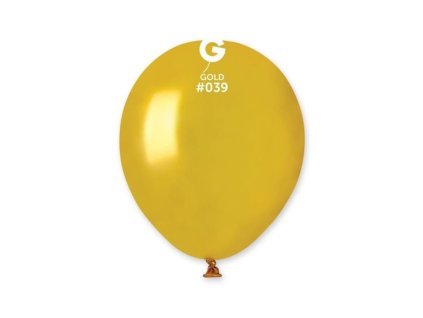Balónek latexový MINI - 13 cm – Metalický zlatý, 1 KS