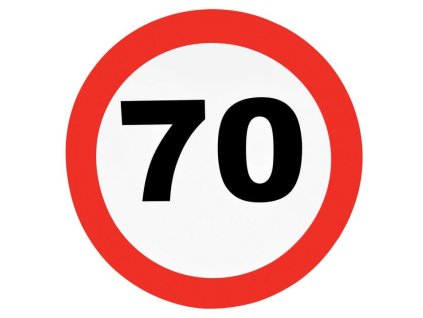 Dekorace dopravní značka 70 let - 50 cm