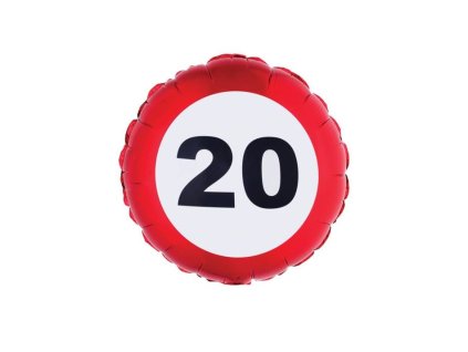 Balón foliový dopravní značka 20 let - 46 cm