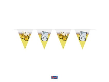Girlanda vlajky PVC Beer party 10m - Oktoberfest / Pivo