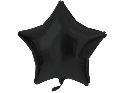 Balón foliový hvězda - matná černá - 48 cm