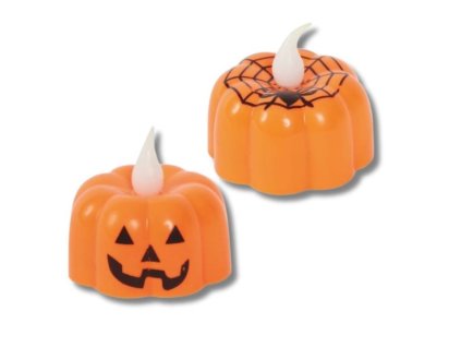 LED svíčka dýně - pumpkin - Halloween - 4 cm