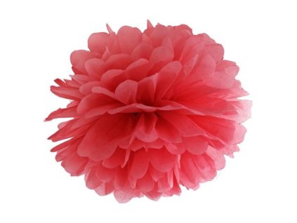 PAPÍROVÝ POMPOM 35cm - ČERVENÁ