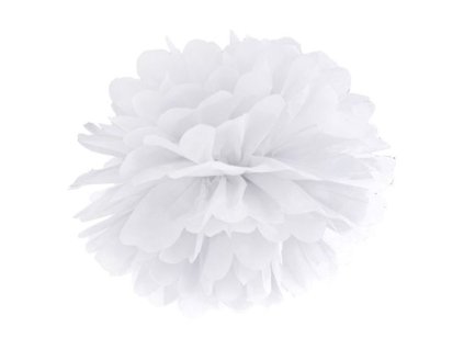 PAPÍROVÝ POMPOM 35cm - BÍLÁ
