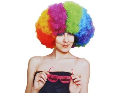 Paruka AFRO duha - duhová - klaun - šašek