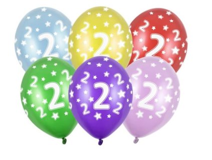 Silné Balónky 30cm metalické mix - narozeniny - Birthday No.2