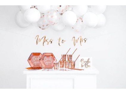 PARTY BOX růžovo zlatý (rose gold) - 60 ks - Bride to be (Budoucí nevěsta) - Rozlučka se svobodou
