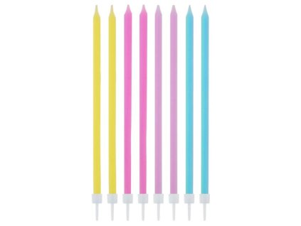 Narozeninové svíčky - pastelové - makronky - 14,5 cm - 16 ks
