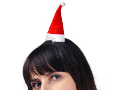 Mini čepice Santa Claus na sponce - Vánoce, 2 ks