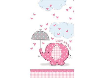 Ubrus "Baby shower" Těhotenský večírek - Holka / Girl - 137 x 213 cm