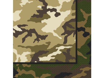 Ubrousky maskáč - voják - ARMY - 33 x 33 cm - 16 ks