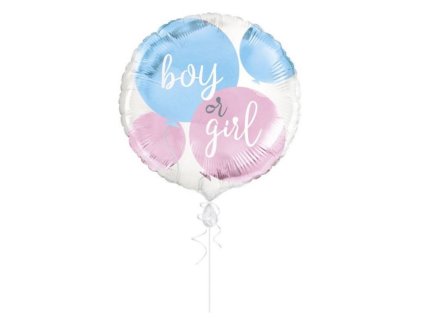 Foliový balónek - Gender reveal - Boy or Girl - Kluk nebo holka - 45 cm