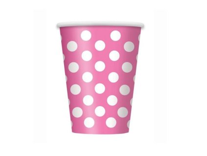 Kelímky růžové puntík - 354 ml - 6 ks