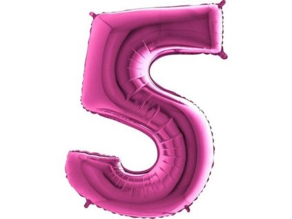 Balón foliový číslice RŮŽOVÁ - PINK 102 cm - 5