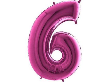 Balón foliový číslice RŮŽOVÁ - PINK 102 cm - 6