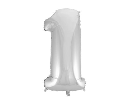 Balón foliový číslice STŘÍBRNÁ - SILVER 102 cm - 1
