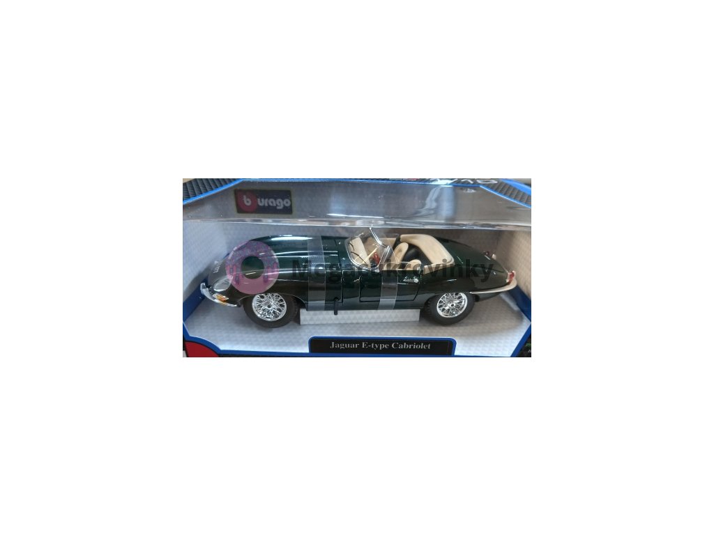Bburago - Jaguar E Type Cabriolet 1:18 Zelený / z nabídky