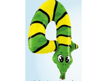 Balón foliový Had 35 cm  - číslice 4 (NELZE PLNIT HELIEM) - safari