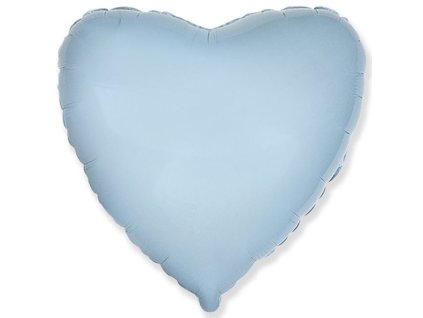 Balón foliový 45 cm  Srdce světle modré - Valentýn / Svatba