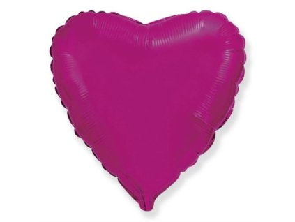 Balón foliový 45 cm  Srdce tmavě růžové FUCHSIE - Valentýn / Svatba