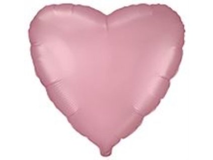 Balón foliový 45 cm Srdce PASTELOVÉ RŮŽOVÉ - Valentýn / Svatba