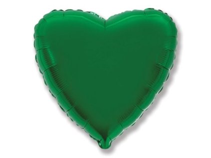 Balón foliový 45 cm  Srdce zelené - Valentýn / Svatba
