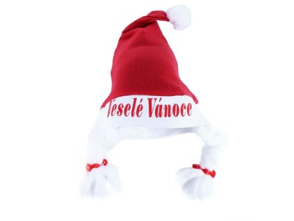 Čepice vánoční s copy - Veselé Vánoce