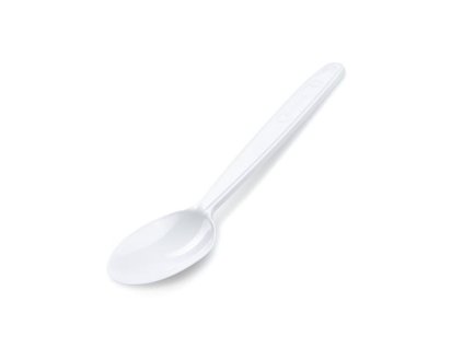 Lžičky polévkové bílé PP - opakovaně použitelné - 18,5 cm - 50 Ks