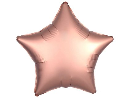 Balón foliový 45 cm  Hvězda růžovo zlatá - Rose gold