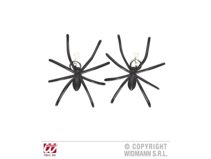Náušnice pavouci černí - čarodějnice - Halloween - 2 ks