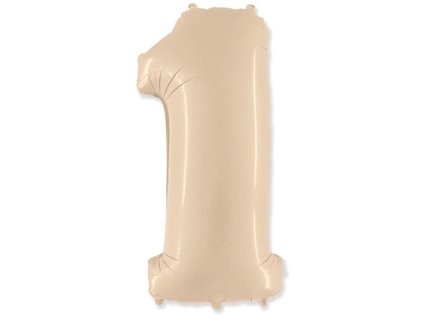 Balón foliový číslice KRÉMOVÁ  - 102 cm - 1
