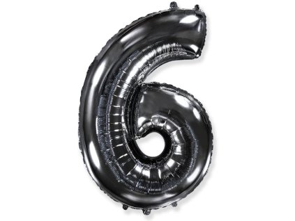 Balón foliový číslice ČERNÁ - BLACK 102 cm - 6