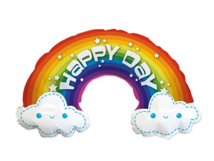 Balón foliový Rainbow - Duha Happy Day - 90 cm