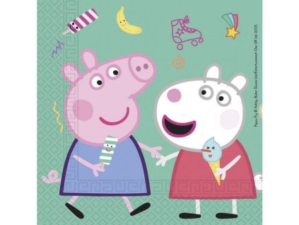 Papírové ubrousky prasátko Pepina - Peppa Pig - 33x33 cm - 20 ks