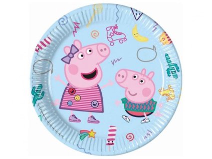 Papírové talíře prasátko Pepina - Peppa Pig - 23 cm - 8 ks