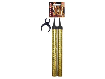 PÁRTY FONTÁNA na dort 15 cm + držák na láhev - 2 ks - ZLATÁ 4/40/2