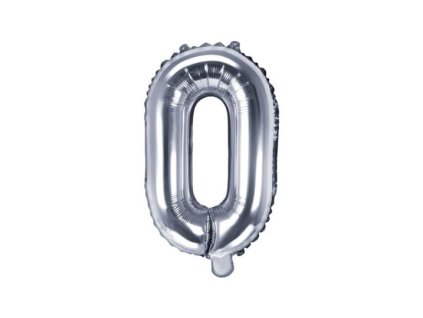 Balón foliový písmeno "O", 35cm, STŘÍBRNÝ (NELZE PLNIT HELIEM)