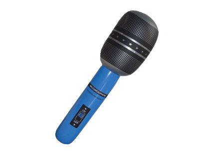 Nafukovací mikrofón modrý - Rocker - Disco - 75 cm