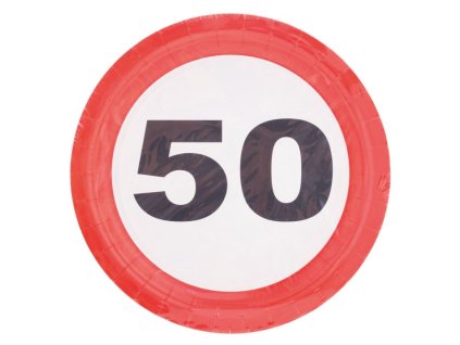 Talíře dopravní značka 50 let - 23 cm - 8ks/bal.