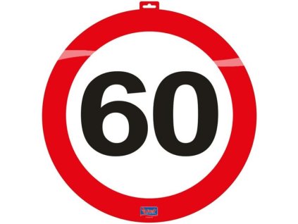Dekorace dopravní značka 60 let - průměr 47cm