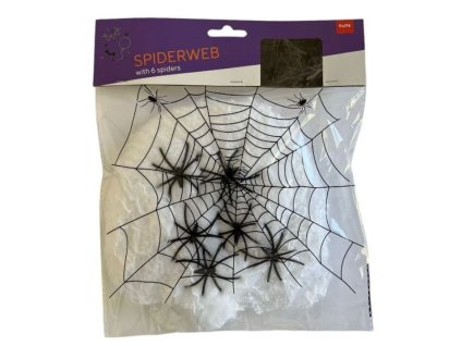 Pavučina bíla 20g + 6 pavouků - Halloween