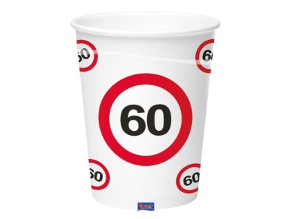 Kelímky dopravní značka 60 let , 350ml 8ks/bal.
