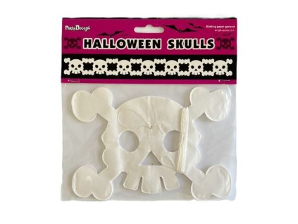 Papírová girlanda - lebka - HALLOWEEN - 300 cm