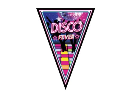 Girlanda vlajky Disco fever - horečka - 80. léta - 300 cm