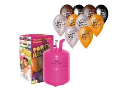 Helium a sada latex. balónků - mix Štastný Nový Rok - 10 ks - 30 cm - Silvestr