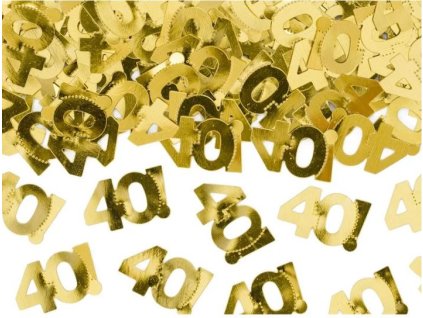 Metalické konfety číslo 40 - zlaté - 15 g