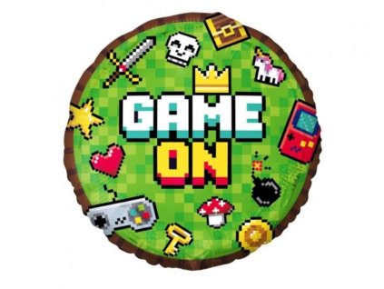 Balónek foliový GAME ON - Pixel - Minecraft - 45 cm