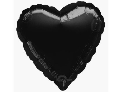 Foliový balón 45 cm Srdce černé