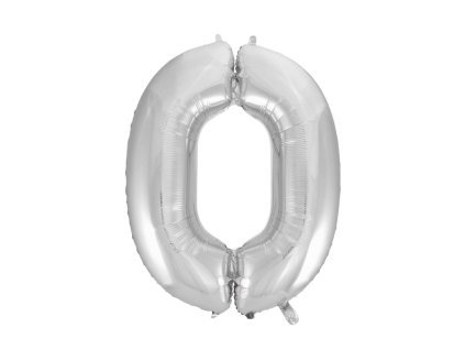 Balón foliový číslice STŘÍBRNÁ - SILVER 102 cm - 0